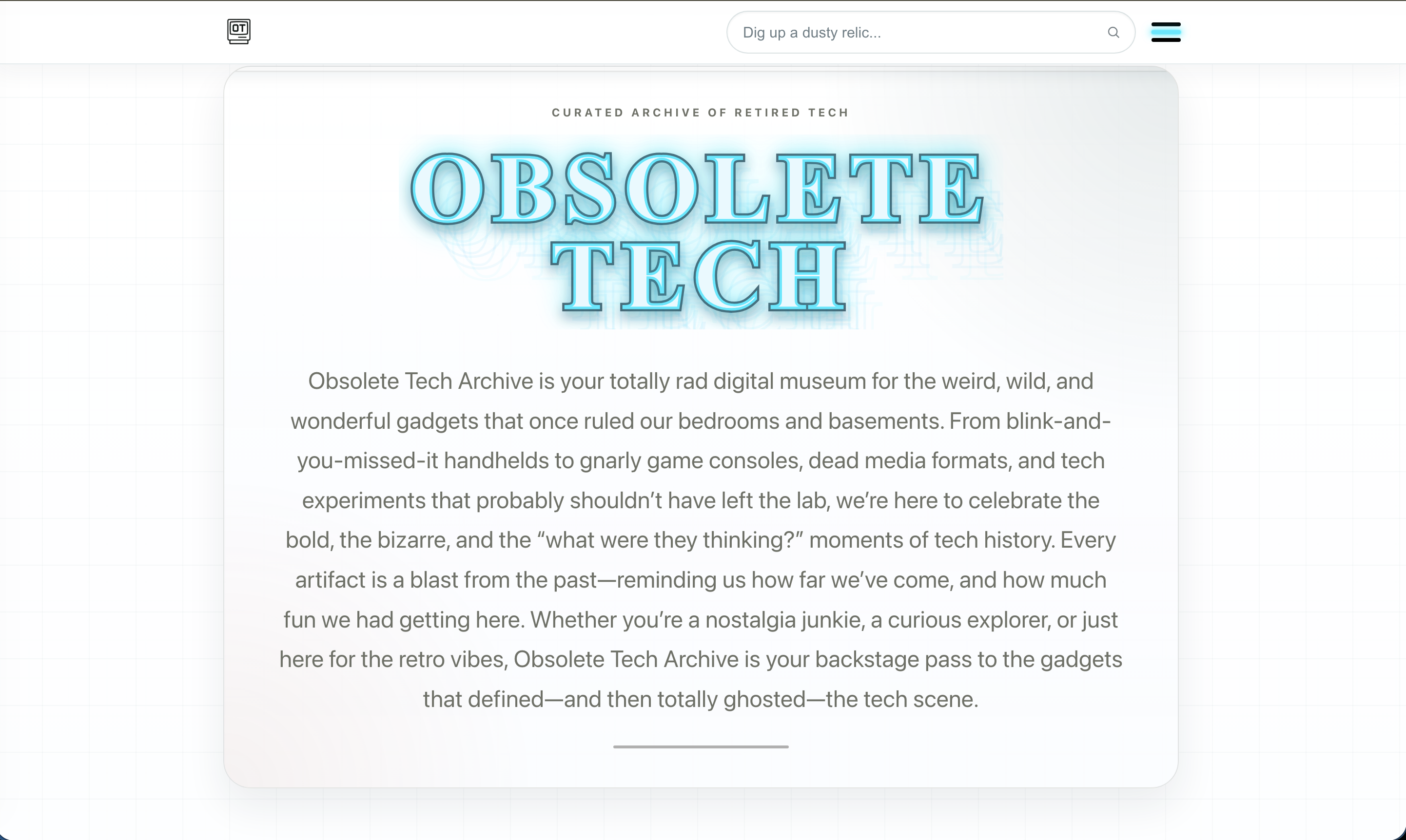 Obsolete Tech Archive screenshot